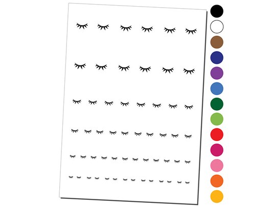 Sniggle Sloth; Sweet Eyelashes Pair Temporary Tattoo Water Resistant Fake Body Art Set Collection; Category:Temporary Tattoos; Image:1